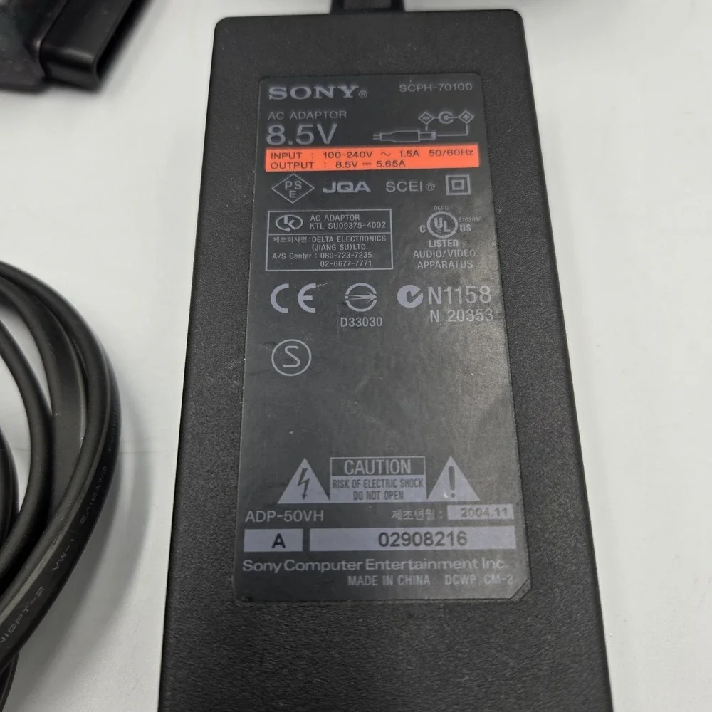 OEM Sony Playstation 2 PS2 Slim SCPH-70100 AC Adapter Power Supply AV Cable Read
